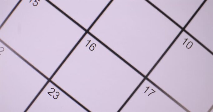 Planning and organizing tasks with a monthly calendar layout in clear format