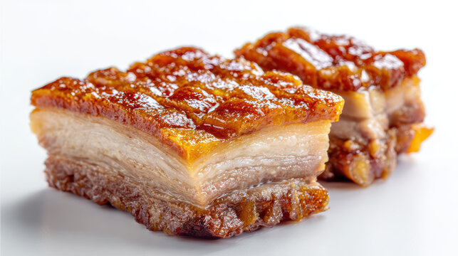 crispy pork belly moo krob with golden crackling