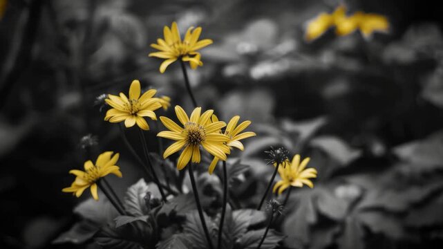Yellow Daisies in Garden
