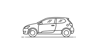 Fototapeta premium Car Linear Icon Vector Modern Transport Symbol Illustration