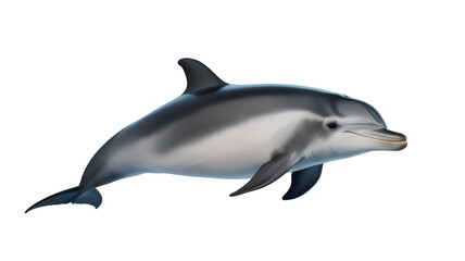 Fototapeta premium Detailed illustration of a dolphin swimming isolated on transparent white background png