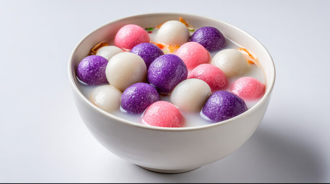 transparent bua loy thai glutinous rice balls in coconut milk