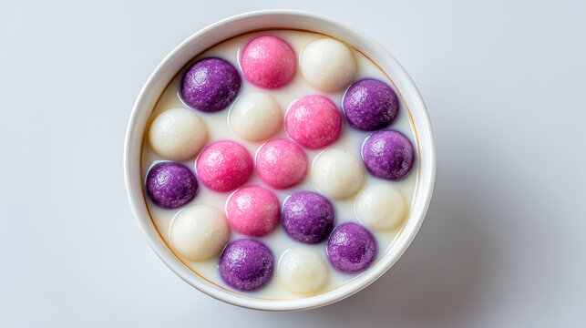 transparent bua loy thai glutinous rice balls in coconut milk