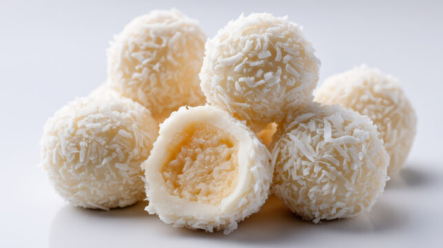 delicious thai coconut balls with shredded topping