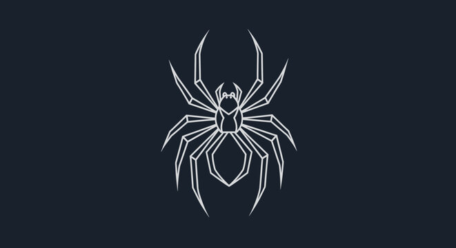 Geometric spider illustration minimalist design dark background artistic arachnid symbol