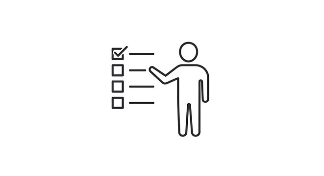 A person checking a box on a checklist