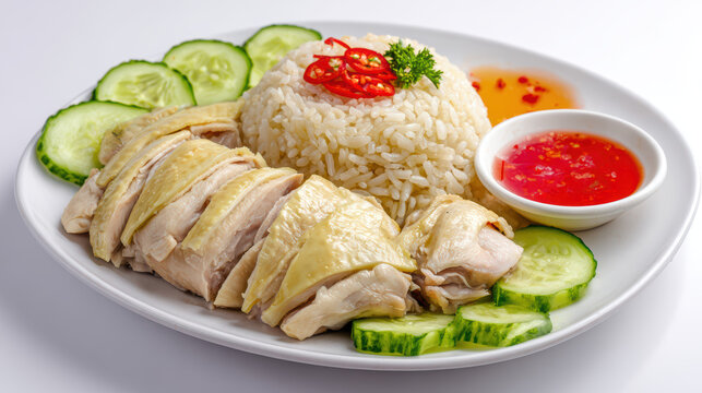 authentic thai khao mun gai chicken rice dish