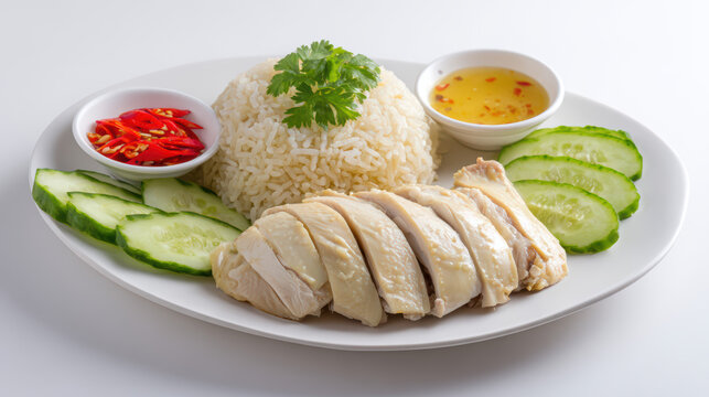 authentic thai khao mun gai chicken rice dish
