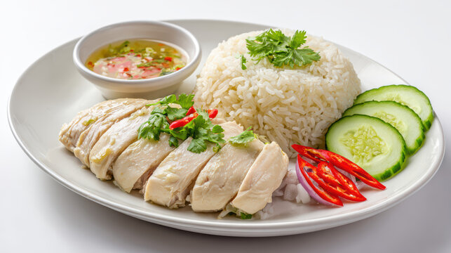 authentic thai khao mun gai chicken rice dish