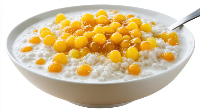 thai tapioca pudding khanom piak soon dessert with coconut topping