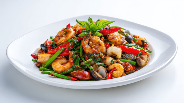transparency in thai pad cha seafood spicy stir-fry mix