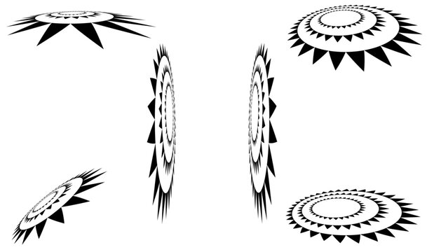 Concentric Triangle Pattern Design Collection, Multi-Angle Vector Graphics set