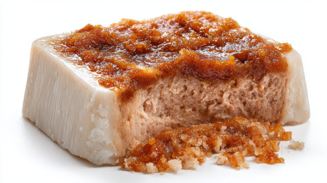 transparent thai shrimp paste kapi block macro shot