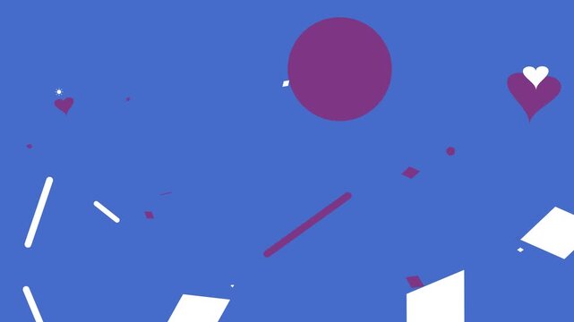 Abstract motion background with geometric shapes in a colorful hipster memphis style