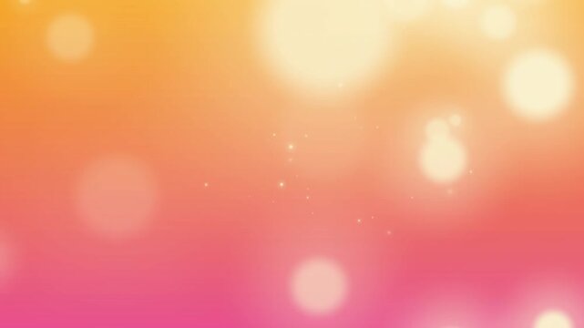 Animation of glowing light spots moving on orange background