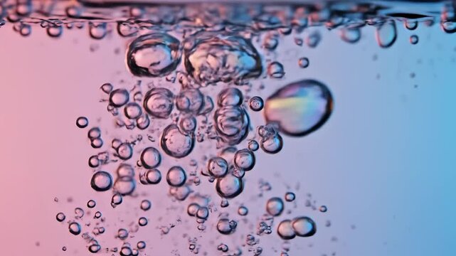 Water bubble splash with gradient background