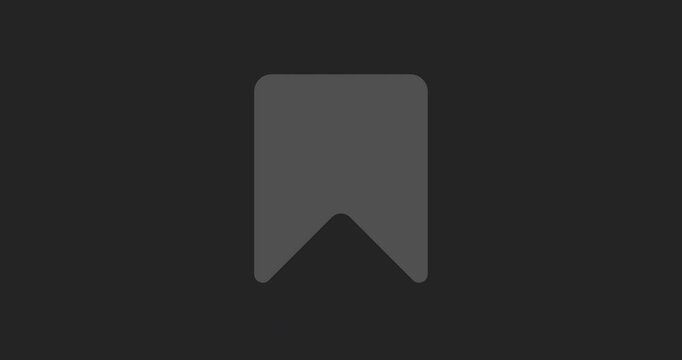 Bookmark icon 4k video animation with glass morphism style, smooth motion design, alpha channel for easy integration in web, social, and media projects.