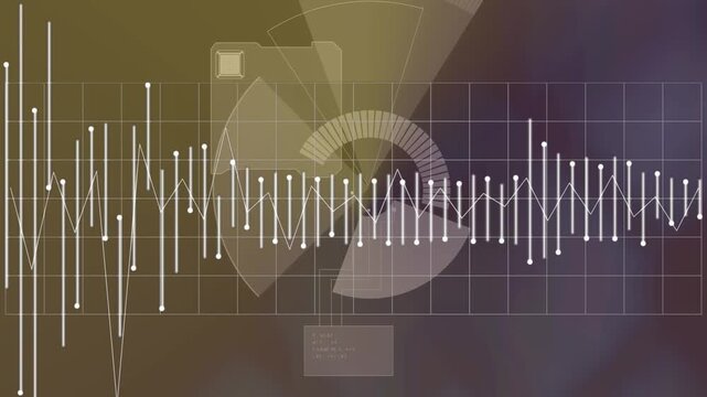 Animation of graphs and radar on brown background