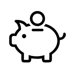 Fototapeta premium A minimalist vector graphic of a piggy bank with a coin slot on a white background