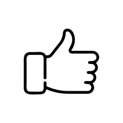 Obraz premium A minimalist thumbs up icon in a simple black line art style on a white background