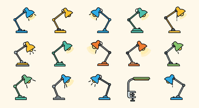 Collection of stylized cameras in various colors and designs