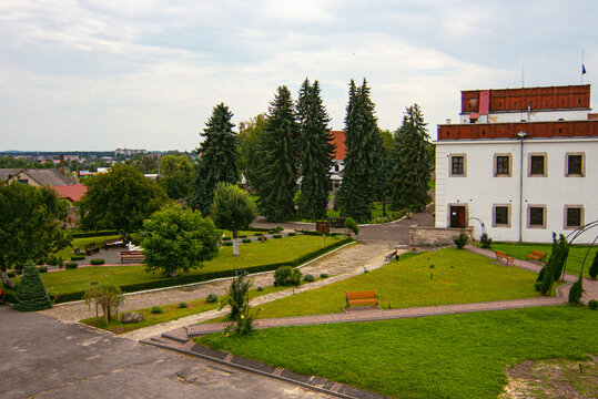 Historic Dubno Castle exterior, fortified two-bastion Renaissance stronghold founded in 1492 in Rivne Region, Ukraine