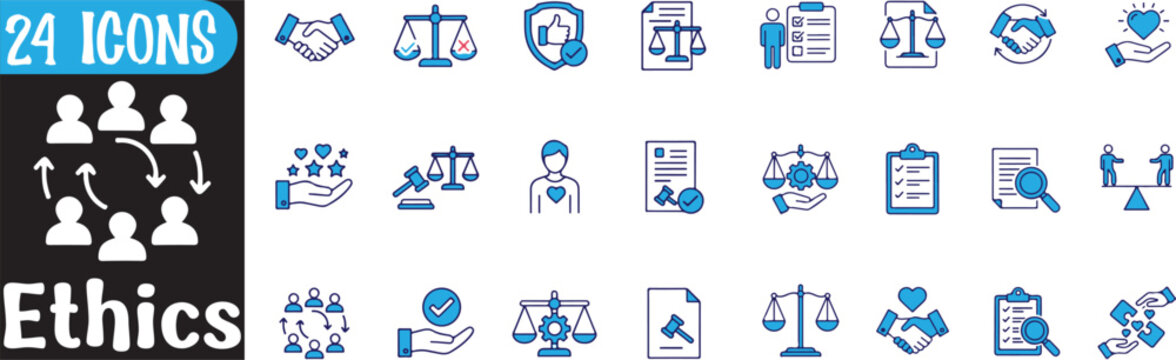 Premium Ethics & Compliance Icon Set &ndash; Corporate Governance Vector Graphics