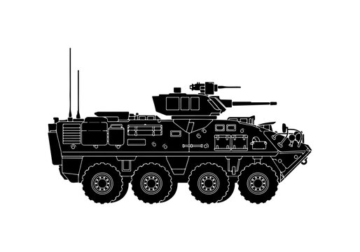 Military Armored Wheeled Vehicle Illustration