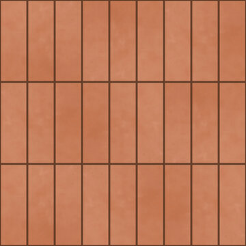 Seamless pattern. Burnt sienna tile wall and floor texture. Vertical tiles. Tileable background.