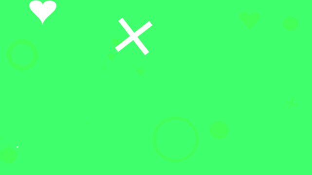 Animated background with colorful hipster memphis style geometric shapes and vibrant patterns