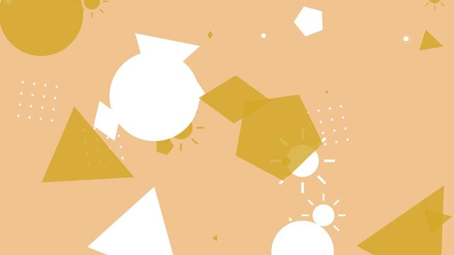 Animated background featuring a colorful hipster memphis style with moving geometric shapes