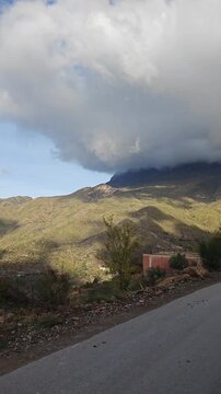 Dramatic Clouds over Adrar N'Kherrata Mountain. B&eacute;ja&iuml;a, Algeria