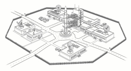 Fototapeta premium Industrial complex with large factory buildings.