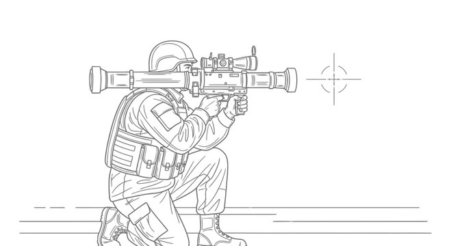 Soldier with a large rocket launcher.