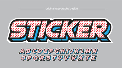 A colorful sticker design with original typography and alphabet letters on a gray background © Md