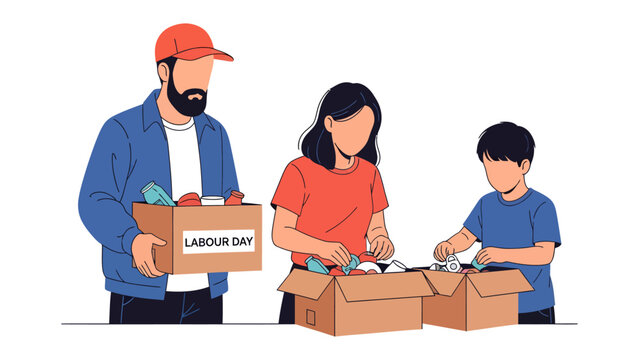 Family's Labour Day : A Family coming together, demonstrating love and shared community values during Labour Day.