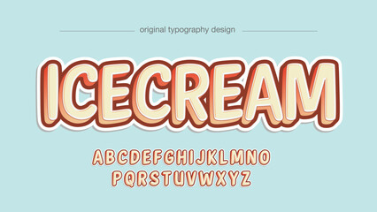Obraz premium A colorful typography design featuring the word ICECREAM and alphabet letters on a light blue background