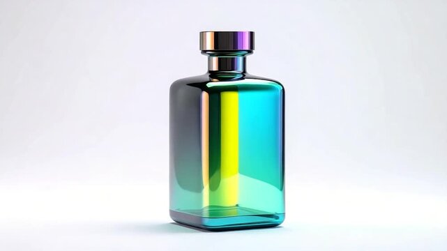 Metallic bottle square body, round neck