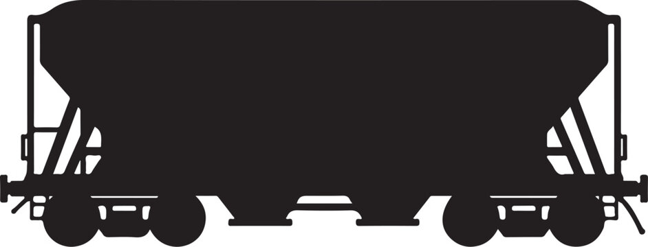 Vector silhouette of a train cargo car