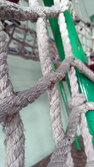 Close up of climbing rope in playground