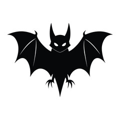 Fototapeta premium Halloween Bat Cartoon Vector Flying at Night with Pumpkin and Spooky Animals