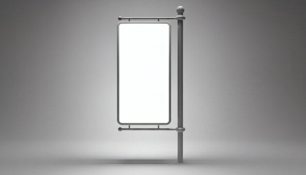 Blank Vertical Street Signboard Mockup on Metal Pole