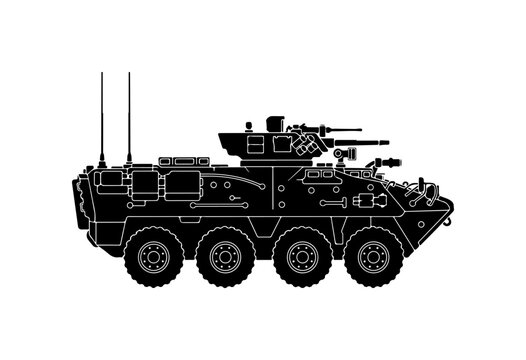 Military Armored Wheeled Vehicle Illustration