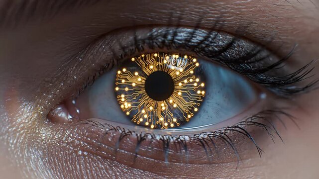 Human eye with circuit pattern design