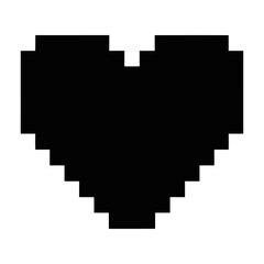 Fototapeta premium Pixelated black heart vector design displayed