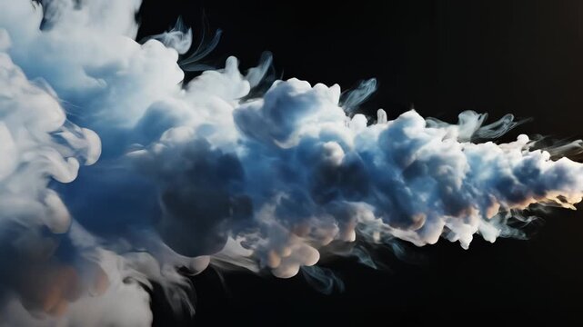 Abstract smoke cloud against black background