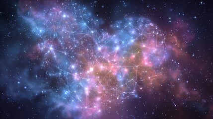 Fototapeta premium elegant cosmic background with bright heart constellation