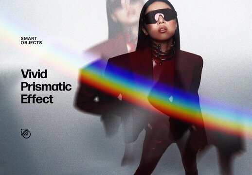 Vivid Prismatic Photo Effect Mockup