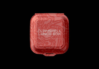 Square Clamshell Lunch Box Mockup