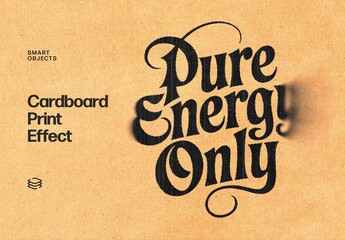 Cardboard Print Text Effect Mockup